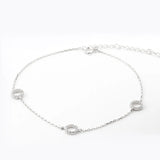 925 Silver Adjustable Anklets for Women Girls Beach Barefoot Jewelry