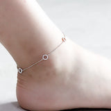 925 Silver Adjustable Anklets for Women Girls Beach Barefoot Jewelry