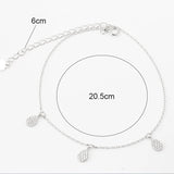 S925 Pure Silver Sandals Beach Chain Anklets with Small Zircon