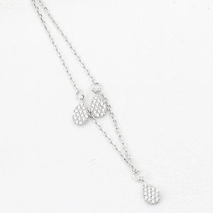 S925 Pure Silver Sandals Beach Chain Anklets with Small Zircon