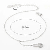 925 Silver Anklet Bracelet with Small Zircon Decoration for Women