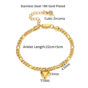 Stainless Steel Cuban Link Anklet Women's Leg Chain Foot Jewelry