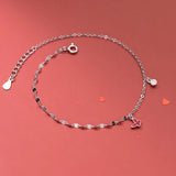 Silver 925 Butterfly Anklets for Women Foot Jewelry Chains Ladies Bracelet