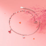 Silver 925 Butterfly Anklets for Women Foot Jewelry Chains Ladies Bracelet