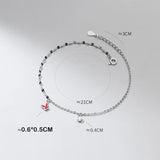 Silver 925 Butterfly Anklets for Women Foot Jewelry Chains Ladies Bracelet