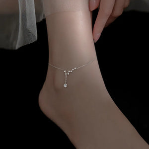 Silver 925 Anklet for Women Big Dipper O Chain Foot Bracelet