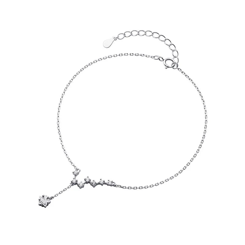 Silver 925 Anklet for Women Big Dipper O Chain Foot Bracelet