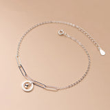 Silver 925 Anklets for Women - Geometric Round Beads, Adjustable Foot Bracelet