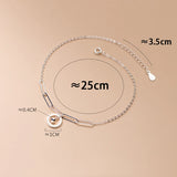 Silver 925 Anklets for Women - Geometric Round Beads, Adjustable Foot Bracelet