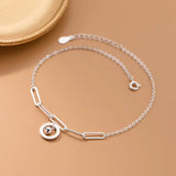 Silver 925 Anklets for Women - Geometric Round Beads, Adjustable Foot Bracelet
