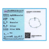 Sparkling Crystal Pearl Beads Anklet 925 Silver Office Career Style Bracelet