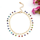 Crystal Rhinestone Anklet Female Beach Feet Jewelry For Woman