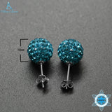 925 Silver Crystal Stud Earrings Brincos Bijoux Hot Vintage Jewelry