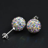 925 Silver Crystal Stud Earrings Brincos Bijoux Hot Vintage Jewelry