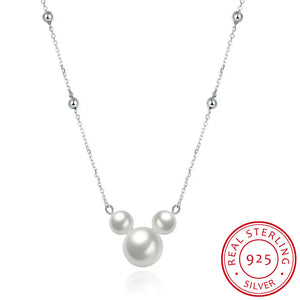 925 Sterling Silver Shell Long Chain Pearl Necklace