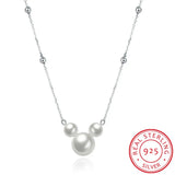 925 Sterling Silver Shell Long Chain Pearl Necklace