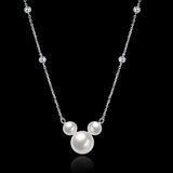 925 Sterling Silver Shell Long Chain Pearl Necklace