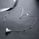 925 Sterling Silver Shell Long Chain Pearl Necklace