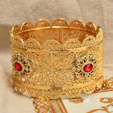 Annayoyo 24K Red Stone Dubai Bracelet for Women Girls
