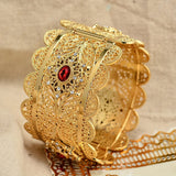 Annayoyo 24K Red Stone Dubai Bracelet for Women Girls