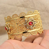 Annayoyo 24K Red Stone Dubai Bracelet for Women Girls