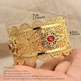 Annayoyo 24K Red Stone Dubai Bracelet for Women Girls