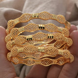 Annayoyo Africa Flowers Bangles Wedding Girls Women Flower Bracelet Copper