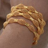 Annayoyo Africa Flowers Bangles Wedding Girls Women Flower Bracelet Copper