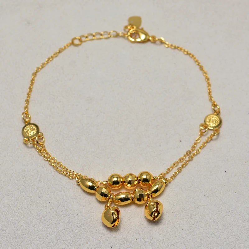 Annayoyo Dubai Arab Vintage Link Chain Anklets For Women Men Baby Ankle Bracelet