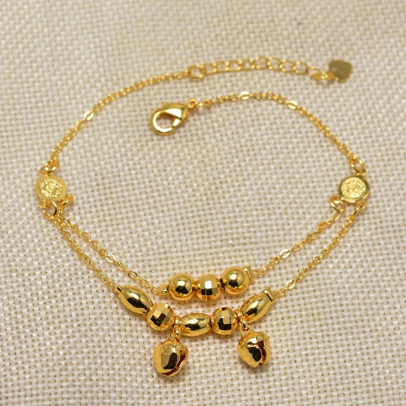 Annayoyo Dubai Arab Vintage Link Chain Anklets For Women Men Baby Ankle Bracelet