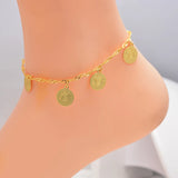 Annayoyo Dubai Arab Vintage Link Chain Anklets For Women Men Baby Ankle Bracelet