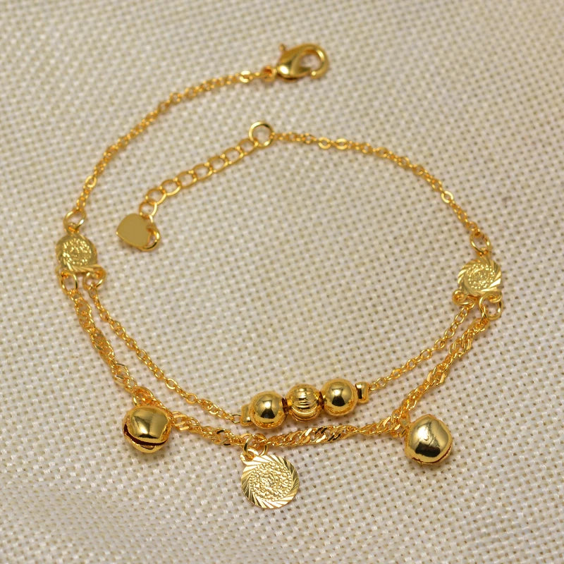 Annayoyo Dubai Arab Vintage Gold Chain Anklets For Women