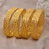 Annayoyo Ethiopian 4Pcs/lot Africa Bangles for Women Dubai Bride Bracelet
