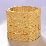 Annayoyo Ethiopian 4Pcs/lot Africa Bangles for Women Dubai Bride Bracelet