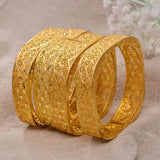 Annayoyo Ethiopian 4Pcs/lot Africa Bangles for Women Dubai Bride Bracelet