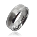 Tungsten Carbide Ring Brushed Center Comfort Fit Ring