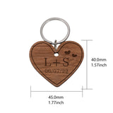Anniversary Keychain Valentine Gift Wooden Couples Keychains