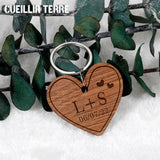 Anniversary Keychain Valentine Gift Wooden Couples Keychains