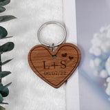Anniversary Keychain Valentine Gift Wooden Couples Keychains