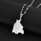 Anniyoc Bolivia Map Cities Name Pendant Necklace for Women