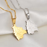 Anniyoc Bolivia Map Cities Name Pendant Necklace for Women