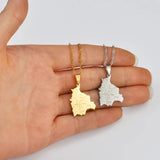 Anniyoc Bolivia Map Cities Name Pendant Necklace for Women