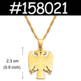 Serbian Eagle Pendant Necklace Silver/Gold Srbija Jewelry #158021