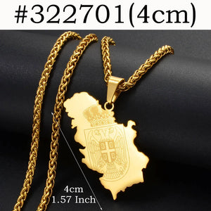 Serbia Map Flag Pendant Necklace Serbian Jewelry #322701