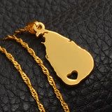 Anniyoc Sri Lanka Map Pendant Necklace for Women Charm Jewelry