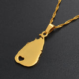 Anniyoc Sri Lanka Map Pendant Necklace for Women Charm Jewelry