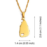Anniyoc Sri Lanka Map Pendant Necklace for Women Charm Jewelry