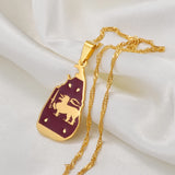 Anniyoc Sri Lanka Map and Flag Pendant Necklace