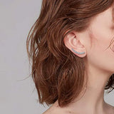 Annmors 925 Silver Rose Hoop Earrings For Women