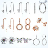 Annmors 925 Silver Rose Hoop Earrings For Women